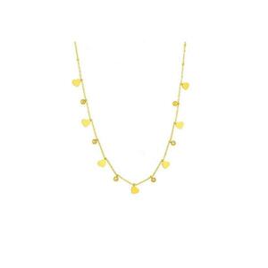 Colier auriu - din otel inoxidabil - cu inimioare si pietre - suflat cu aur 18k - Alyssa C1 imagine