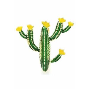 Brosa aurie - forma de cactus verde - Ivalde C7 - imagine