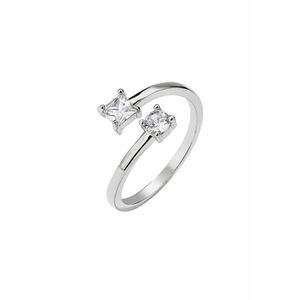 Inel argintiu - reglabil - cu pietre din zirconiu - Nadia C6 - imagine