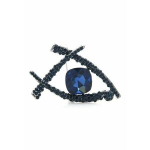 Brosa argintie - cu pietre albastre - forma de ochi stilizat - Isolde C4 - imagine