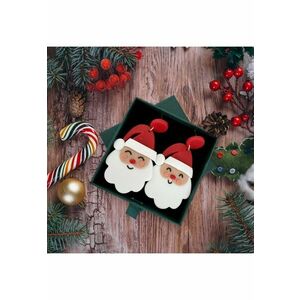 Cercei albi - forma de Mos Craciun - plus cutie cadou - Santa C23 imagine