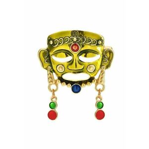 Brosa aurie - forma de masca tribala - Isidora C3 - imagine