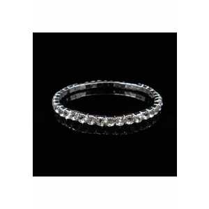 Bratara tennis argintie - pe elastic - cu pietre - Lilia C1 imagine