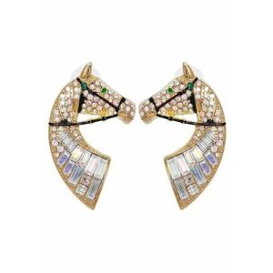 Cercei aurii - cu pietre - forma de cap de cal - Henrica C7 imagine