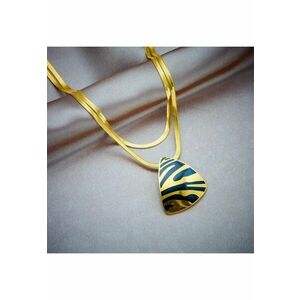 Colier auriu - din otel inoxidabil - cu pandantiv si animal print - suflat cu aur 18k - Thialvi C2 imagine