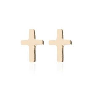 Cercei aurii - din otel inoxidabil - forma de cruciulita - suflati cu aur 18k - Fredrika C1 imagine