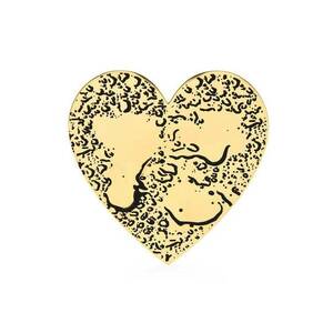 Brosa aurie - forma de inima - Rina C3 imagine