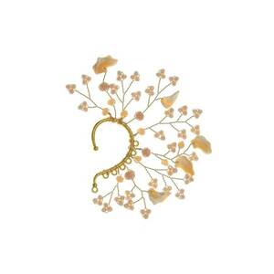 Cercel auriu - ear cuff - cu crengute si margelute - Tordis C3 - imagine