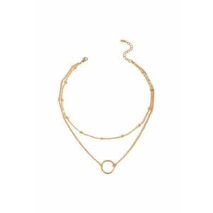 Colier auriu - in 2 straturi - cu pandantiv in forma de cerc - Dorethy C11 imagine