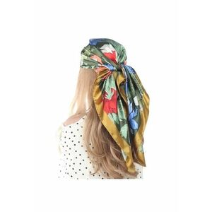 Esarfa verde - patrata - cu imprimeu floral - Newton C1 imagine