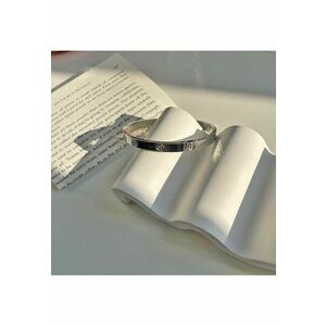 Bratara Love - din otel inoxidabil - argintie - suflata cu aur 18k - Apelun C1 imagine