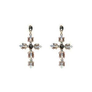 Cercei aurii - forma de cruce - cu pietre - Svea C7 - imagine