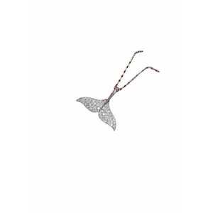 Colier argintiu - forma de coada de balena - cu pietre din zirconiu - Leah C27 - imagine