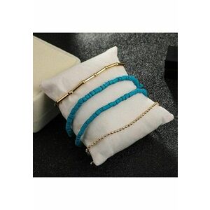 Set 4 bratari aurii - cu margelute turquoise - Gaspi C3 - imagine