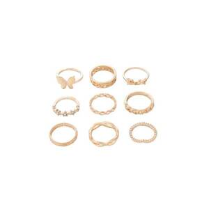 Set 9 inele - aurii - cu pietre - Malinda C23 - imagine