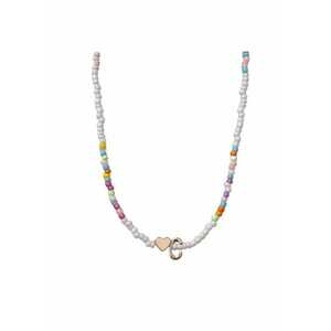 Colier auriu - cu margelute colorate - litera C C2 imagine