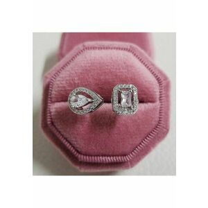 Inel argintiu - reglabil - cu pietre din zirconiu - Lothar C4 - imagine