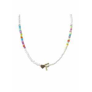 Colier auriu - cu margelute colorate - litera F C2 imagine