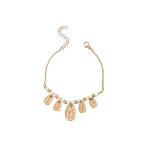 Bratara de glezna - aurie - cu margelute albe - Reimund C19 - imagine