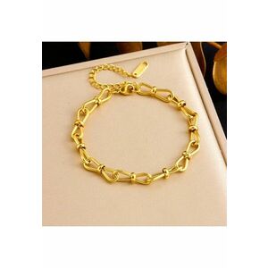 Bratara aurie - din otel inoxidabil - suflata cu aur 18k - cu zale imbinate - Eminda C3 imagine