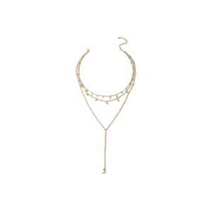 Colier argintiu - in 3 straturi - cu stelute si semiluna - Ninny C20 - imagine