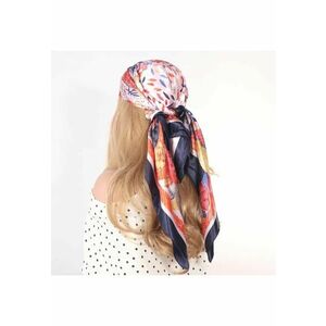 Esarfa bleumarin - patrata - cu imprimeu - Reika C2 - imagine