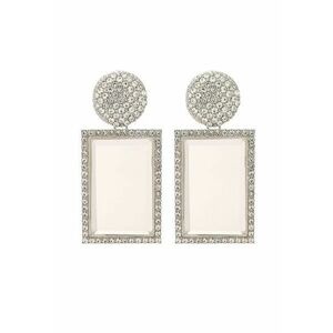 Cercei argintii - forma dreptunghiulara - cu pietre - Fabiola C10 - imagine