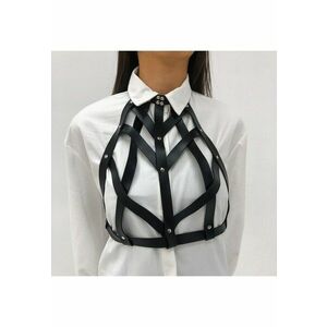 Ham negru - tip sutien - din piele ecologica - Missy C22 - imagine