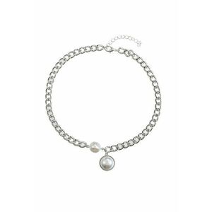 Colier argintiu - cu zale si perle - Amola C18 - imagine