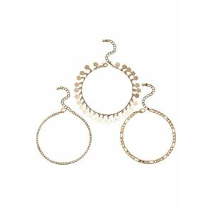 Set 3 bratari de picior - aurii - cu stelute si pietre - Gardy C2 - imagine