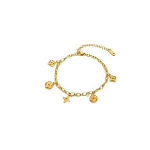 Bratara aurie - din otel inoxidabil - suflata cu aur 18k - cu zale si piese diverse - Janeke C5 imagine