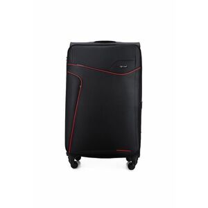 Valiza de voiaj textila mare L 26"" STL1651 negru-rosu imagine