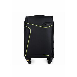 Valiza de voiaj textila medie M 23"" STL1651 negru-verde imagine