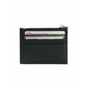 Etui slim din piele pentru carduri cu fermoar SW42 Negru imagine