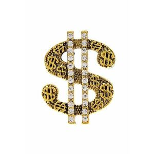 Brosa aurie - forma de dolar - cu pietre - Marieke C9 - imagine