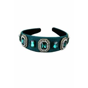 Bentita verde - stil vintage - cu pietre si perlute - Almira C2 imagine