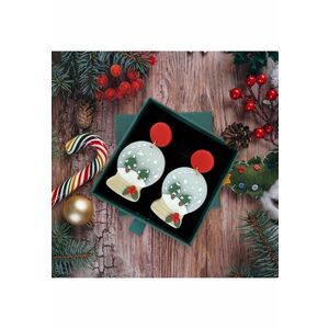 Cercei bej - forma de glob de cristal - plus cutie cadou - Crystal C23 imagine