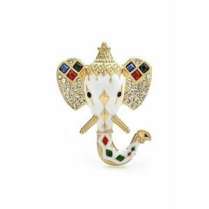 Brosa aurie - forma de cap de elefant - cu pietre - Ise C1 - imagine