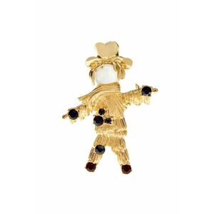 Brosa aurie - forma de sperietoare - cu pietre negre - Manon C8 - imagine