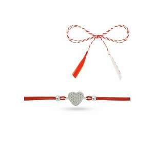 Martisor Premium din Argint - Bratara cu Inimioara cu cristale C1 imagine