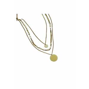 Colier auriu - in 3 straturi - cu banuti - suflat cu aur 18k - Delan C5 - imagine