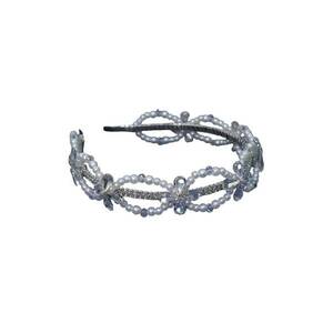 Diadema argintie - cu perle si pietre - Barnaby C1 imagine