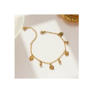 Bratara aurie - din otel inoxidabil - suflata cu aur 18k - cu trifoi - Isadora C5 imagine