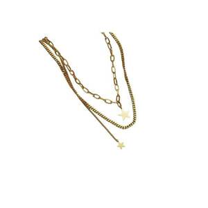 Colier auriu - in 2 straturi - cu stelute - Darya C5 - imagine