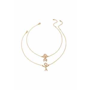 Set 2 coliere aurii - cu fetita si baietel - Tascha C21 - imagine