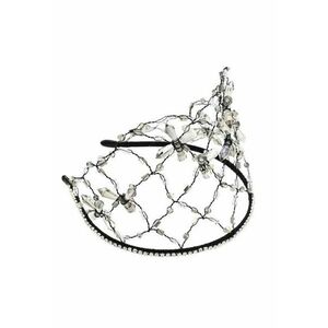 Accesoriu de cap - negru - cu plasa si margelute - Debra C16 - imagine