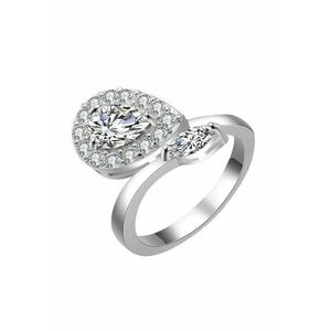 Inel argintiu - reglabil - cu pietre din zirconiu - Letty C4 - imagine