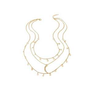 Colier auriu - in 3 straturi - cu semiluna si stelute - Selda C20 - imagine