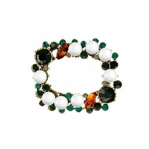 Brosa aurie - ovala - cu pietre - Mariah C8 - imagine