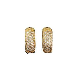 Cercei aurii - rotunzi - cu pietre din zirconiu - Benedict C13 imagine